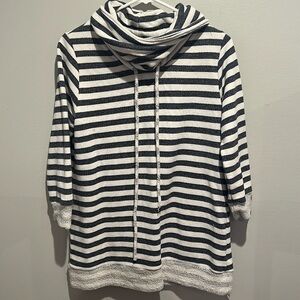 Cowl Neck Drawstring Sweater